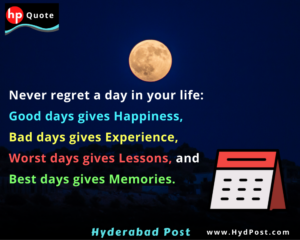 Read more about the article Never regret a day in your life: