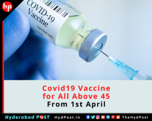 Read more about the article Covid19 Vaccine for All Above 45, From 1st April