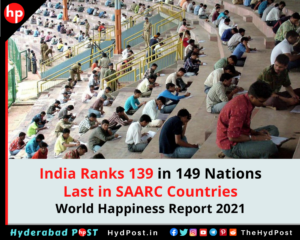 Read more about the article India Ranks 139 out of 149 Nations, Last in SAARC Countries, World Happiness Report 2021