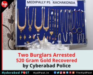 Read more about the article Two Notorious Burglars Arrested, 520 Gram Gold Recovered by Cyberabad Police