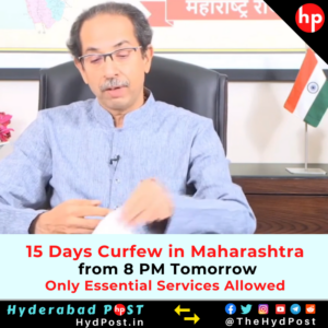 Read more about the article 15 Days Curfew in Maharashtra from 8 PM Tomorrow; Only Essential Services Allowed