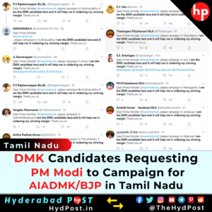 Read more about the article DMK Candidates Requesting PM Modi to Campaign for AIADMK/BJP in Tamil Nadu