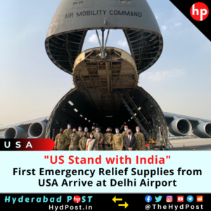 Read more about the article “US Stand with India” First Emergency Covid Relief Supplies from USA Arrive at Delhi Airport