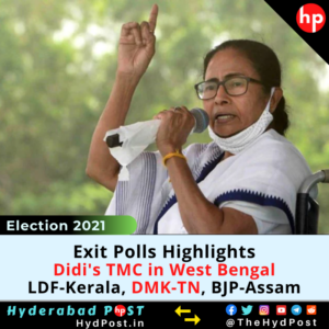 Read more about the article Exit Polls Highlights: Mamata’s Banerjee’s TMC in West Bengal, LDF in Kerala, DMK in TN, and BJP in Assam