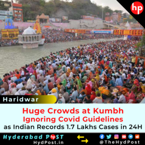 Read more about the article Huge Crowds at Kumbh Mela, Ignoring Covid 19 Guidelines, as India Records 1.7 Lakhs Cases in last 24 hours