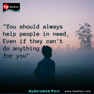 Read more about the article “You should always help people in need, even if they can’t do anything for you”