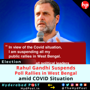Read more about the article Rahul Gandhi Suspends Poll Rallies in West Bengal amid COVID Situation
