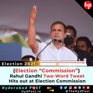 Read more about the article Rahul Gandhi Two-Word Tweet, ‘Election “Commission”’ Hits out at Election Commission