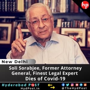 Read more about the article Soli Sorabjee, Former Attorney General, Finest Legal Expert, Dies of Covid-19
