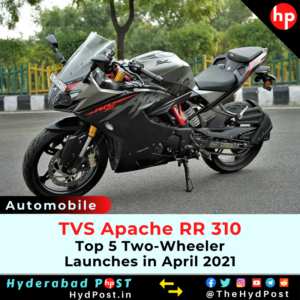 Read more about the article TVS Apache RR 310: Top 5 Two-Wheeler Launches in April 2021