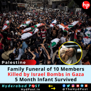 Read more about the article Family Funeral of 10 Members, Killed by Israel Bombs Gaza, 5 Month Infant-only Survived