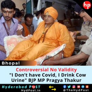 Read more about the article Controversial MP Pragya Thakur says, “I Don’t have Covid Because I Drink Cow Urine”