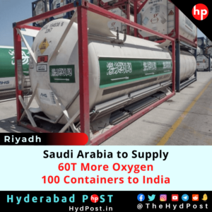 Read more about the article Saudi Arabia to Supply 60T More Oxygen, 100 Containers to India