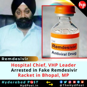 Read more about the article Hospital Chief and VHP Leader Arrested in Fake Remdesivir Racket in Bhopal, MP