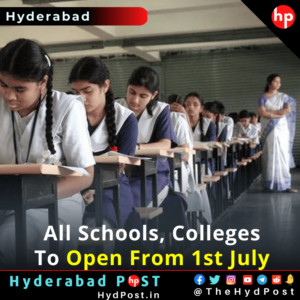 Read more about the article All Schools, Colleges to open from 1st July in Telangana
