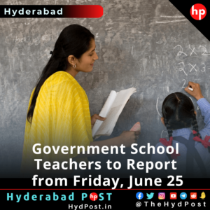 Read more about the article Government School Teachers to Report from Friday, June 25