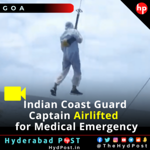 Read more about the article Video: Indian Coast Guard Captain, Airlifted for Medical Emergency