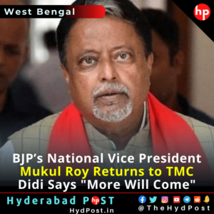 Read more about the article BJP’s National Vice President, Mukul Roy Returns To Trinamool, Mamata Banerjee Says “More Will Come”