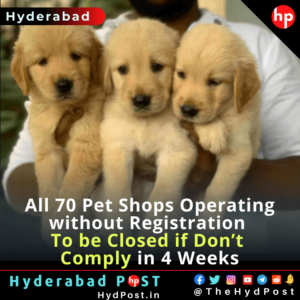 Read more about the article Hyderabad: All 70 Pet Shop Operating without Registration, To be Closed if Don’t Comply in 4 Weeks