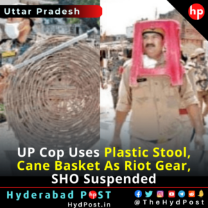 Read more about the article UP Cop Uses Plastic Stool, Cane Basket As Riot Gear, SHO Suspended