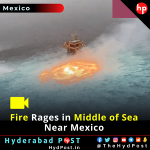 Read more about the article Video: Fire Rages in Middle of Sea Near Mexico