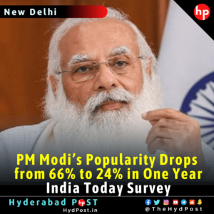 Read more about the article PM Modi’s Popularity Drops from 66% to 24% in One Year – India Today Survey
