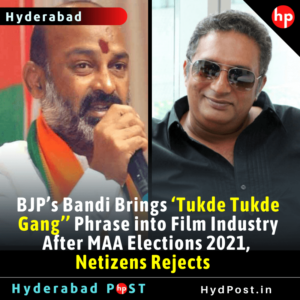 Read more about the article BJP’s Bandi Brings ‘Tukde Tukde Gang’’ Phrase into Film Industry #MaaElections2021, Netizens Rejects