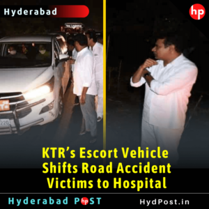Read more about the article KT Rama Rao’s Escort Vehicle  Shifts Road Accident Victims to Hospital