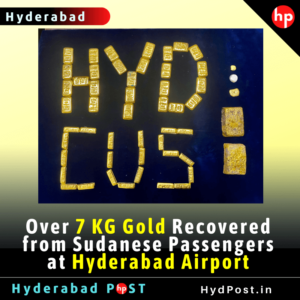 Read more about the article Over 7 KG Gold Recovered from Sudanese Passengers at Hyderabad Airport