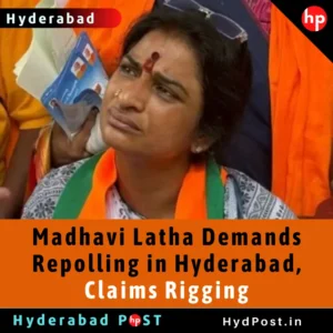 Read more about the article Madhavi Latha Demands Repolling in Hyderabad, Claims Rigging