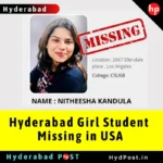 Hyderabad Girl Student Missing in USA
