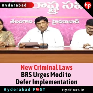 Read more about the article New Criminal Laws: BRS Urges Modi to Defer Implementation