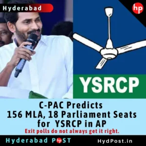 Read more about the article C-PAC Predicts 156 MLA, 18 Parliament Seats for YSRCP in Andhra Pradesh