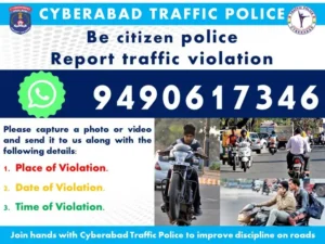 Read more about the article Cyberabad Traffic Police Requests Citizens to Report Traffic Violations