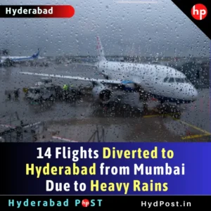 Read more about the article 14 Flights Diverted to Hyderabad from Mumbai Due to Heavy Rains