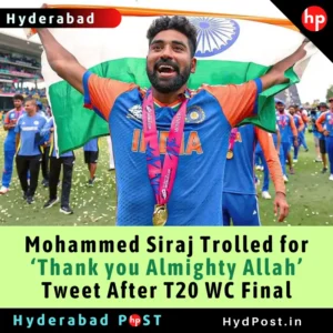 Read more about the article Mohammed Siraj Trolled for ‘Thank you Almighty Allah’ Tweet After T20 WC Final