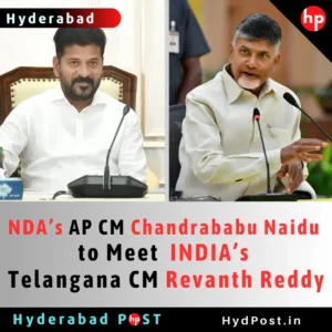 Read more about the article NDA’s AP CM C B Naidu to Meet INDIA’s Telangana CM Revanth Reddy