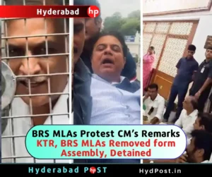 Read more about the article BRS MLAs Protest CM’s Remarks; KTR, BRS MLAs Removed form Assembly, Detained