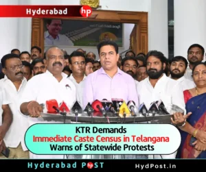 Read more about the article KTR Demands Immediate Caste Census in Telangana, Warns of Statewide Protests