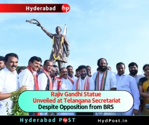 Read more about the article Rajiv Gandhi Statue Unveiled at Telangana Secretariat Despite Opposition from BRS