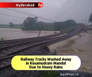 Read more about the article Railway Tracks Washed Away in Kesamudram Mandal Due to Heavy Rains