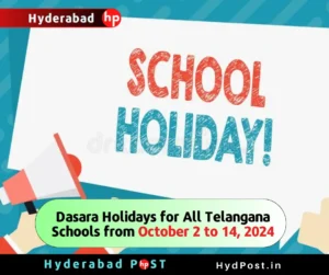 Read more about the article Dasara Holidays for All Telangana Schools from October 2 to 14, 2024