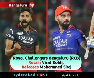 Read more about the article Royal Challengers Bengaluru (RCB) Retain Virat Kohli, Releases Mohammed Siraj