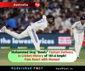 Read more about the article Mohammed Siraj “Bowls” Fastest Delivery in Cricket Historyof 181.6 kmph?—Fans React with Memes!