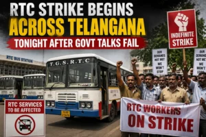 Read more about the article RTC Strike Begins Across Telangana Tonight After Govt Talks Fail