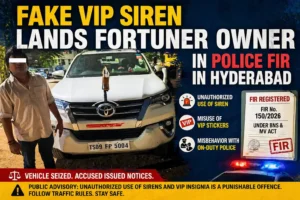 Read more about the article Fake VIP Siren Lands Fortuner Owner in Police FIR in Hyderabad