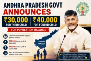 Read more about the article Andhra Pradesh Govt Announces ₹30,000 for Third Child, ₹40,000 for Fourth Child for Population Balance