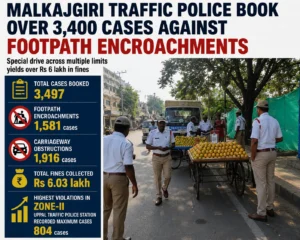 Read more about the article Malkajgiri Traffic Police Book Over 3,400 Cases Against Footpath Encroachments