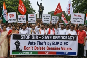 Read more about the article Congress, CPI and TJS Hold Protest Rally in Hyderabad Against SIR